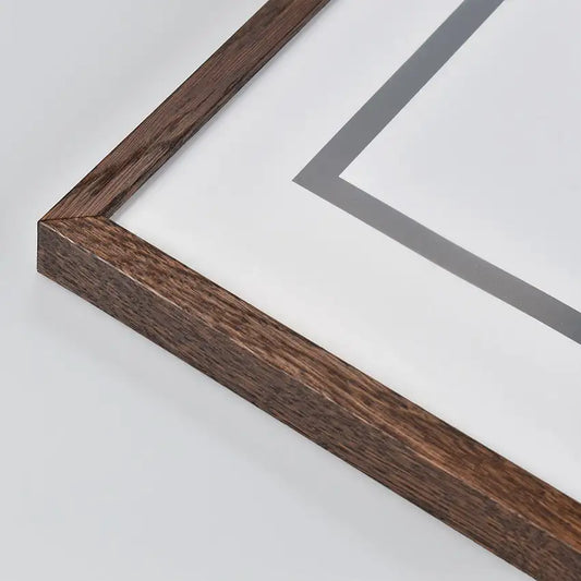 Closeup of smoked oak frame