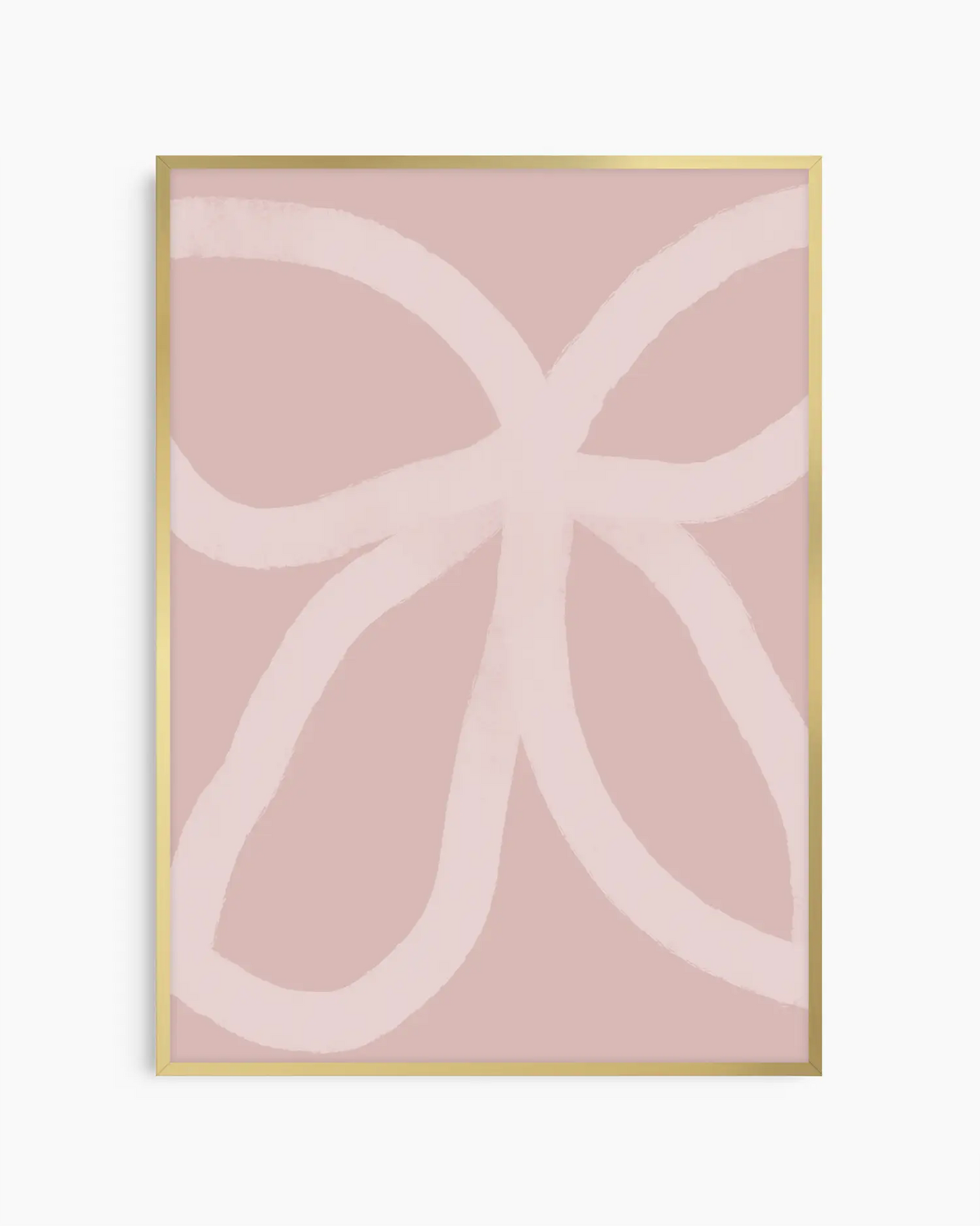 Warm, minimalist wall art in white tones on a light background, shown in a gold frame.