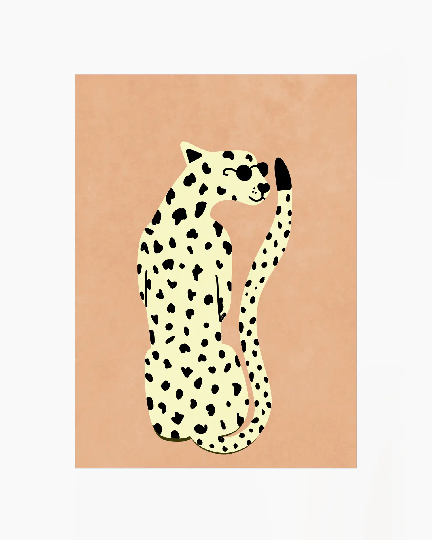 Leopard illustration on a beige background