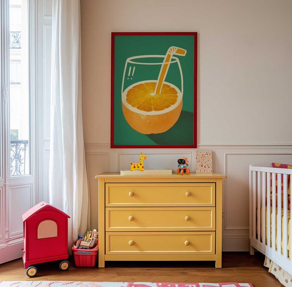 Levendige Sinaasappel Drank Poster