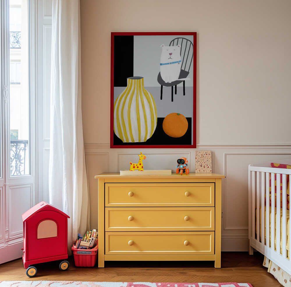 Grappige Witte Hond Poster