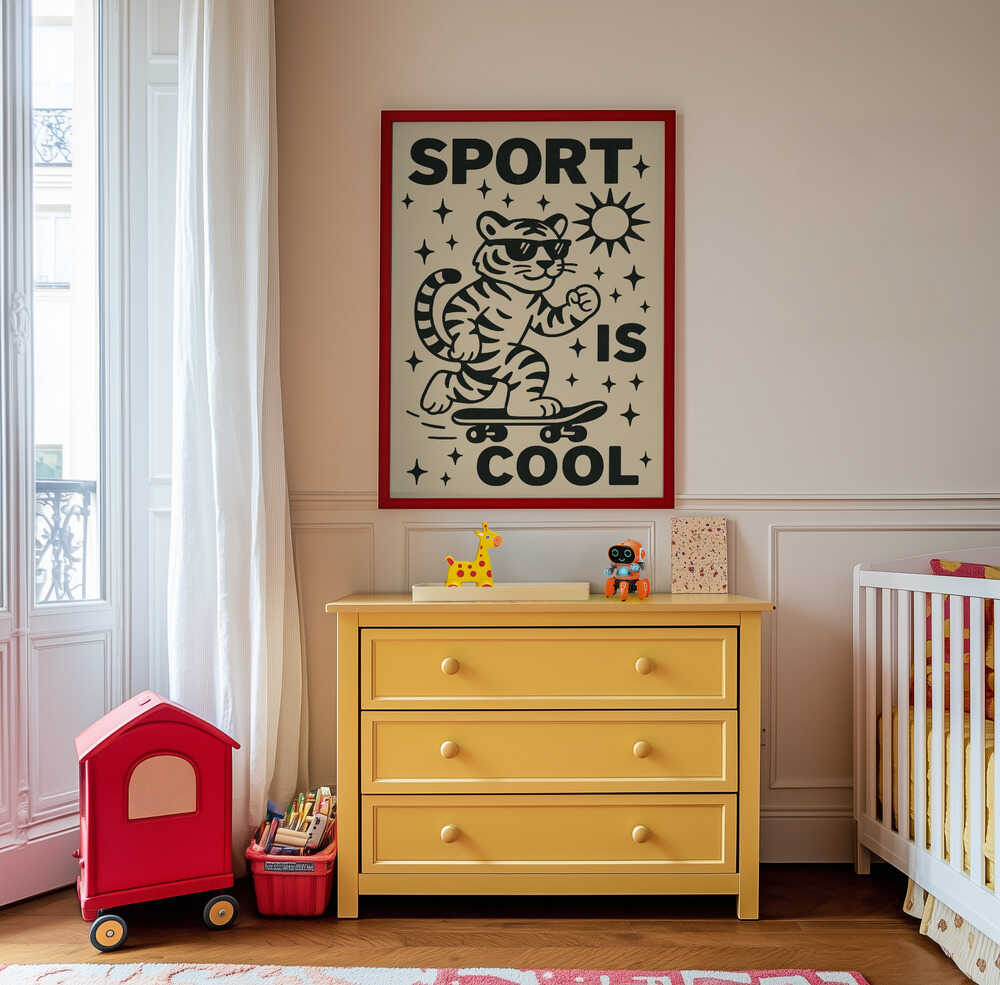 Skateboardende Tijger Poster