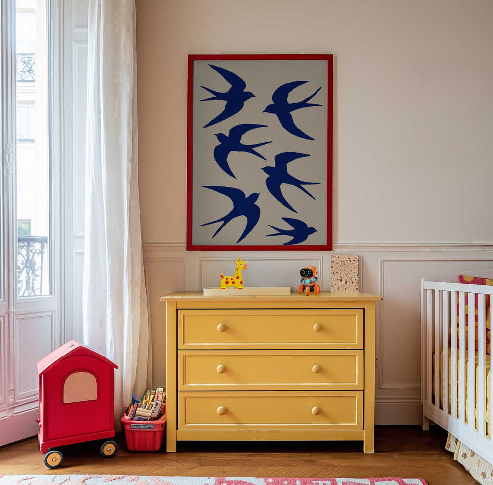 Blauwe Zwaluw Vlucht Poster