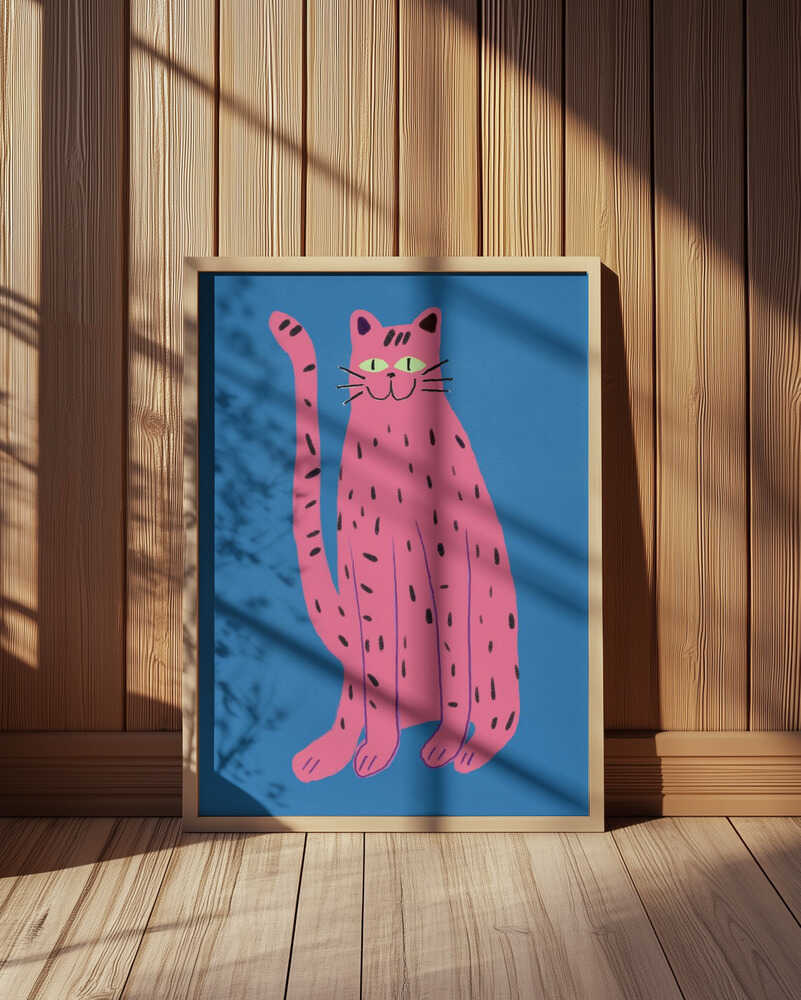 Speelse Kat Roze Poster