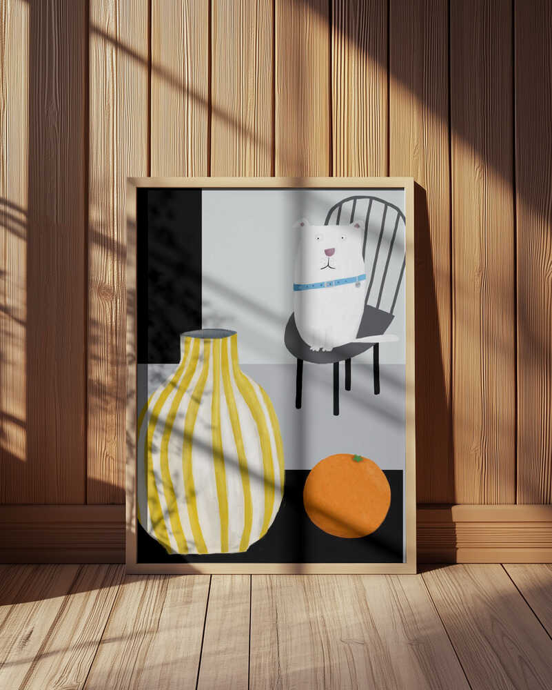 Grappige Witte Hond Poster