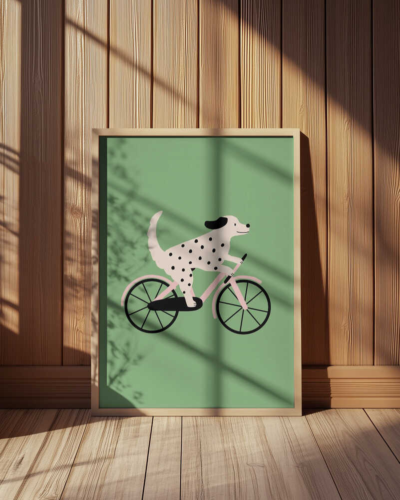 Hond op een Fiets Poster