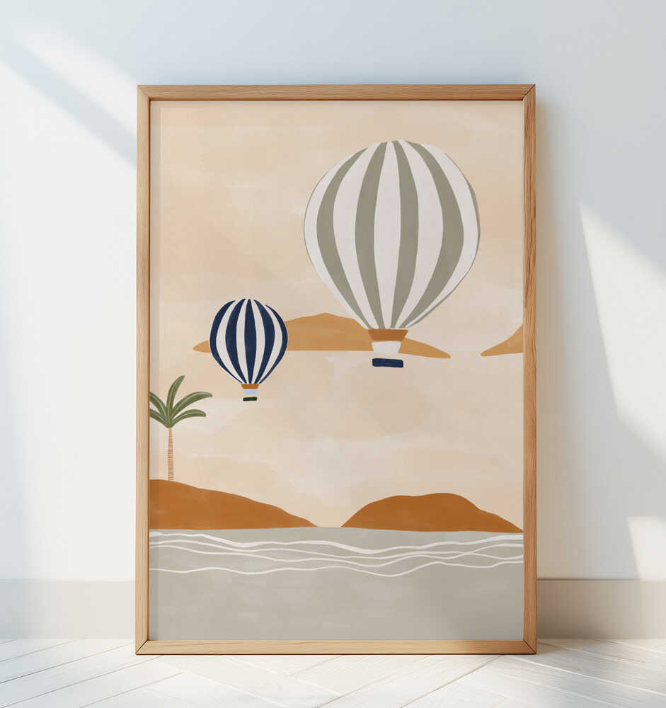 Luchtballonnen in de woestijn Poster