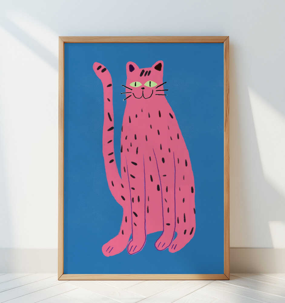 Speelse Kat Roze Poster