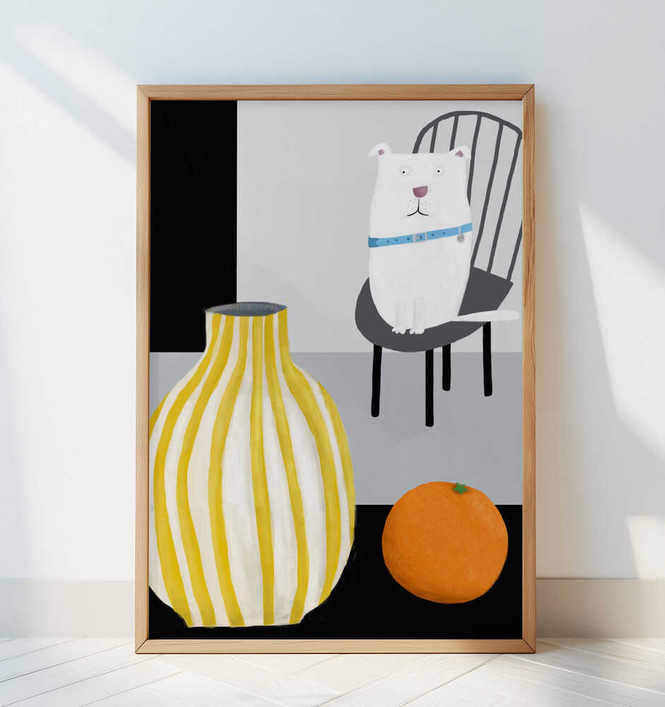 Grappige Witte Hond Poster