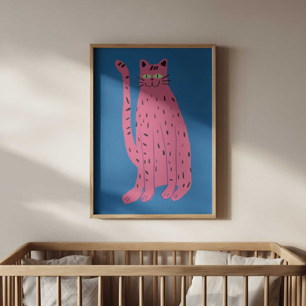 Speelse Kat Roze Poster