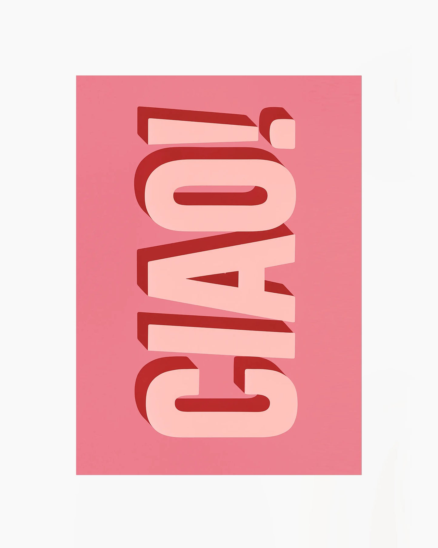 Children's poster with the text 'CIAO!' on a pink background