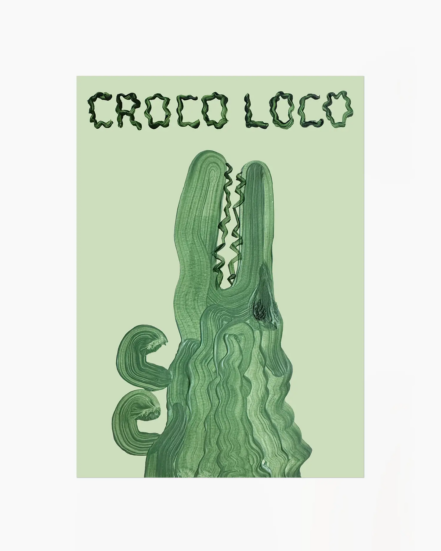 Green crocodile illustration with 'CROCO LOCO' text on a light green background