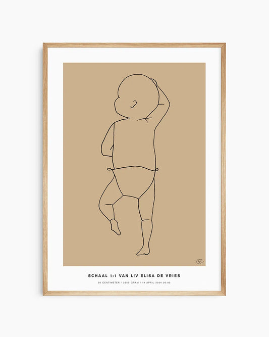 De Geboorteposter in zachte pasteltinten voor een serene look