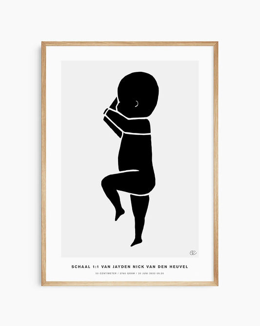 De Geboorteposter met de exacte afmetingen van je baby