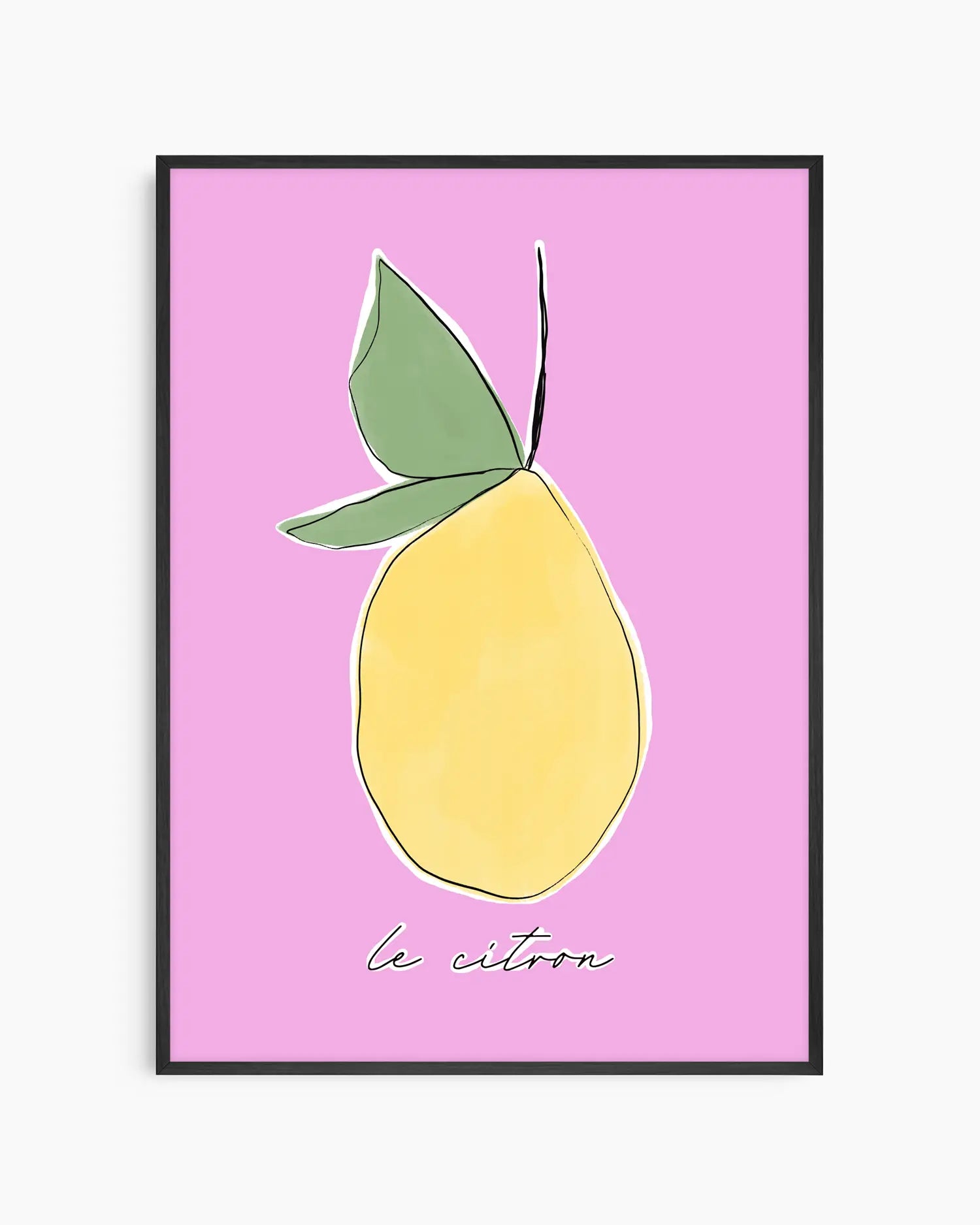 Warm, minimalist wall art in pastel rose tones on a pastel rose background, shown in a black frame.