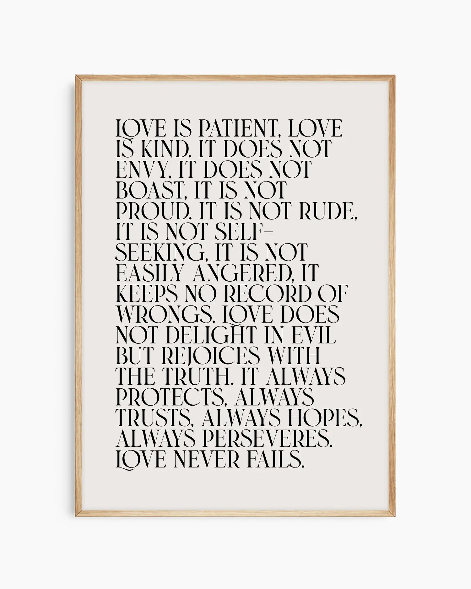 Framed text poster with philosophical quote on a white background