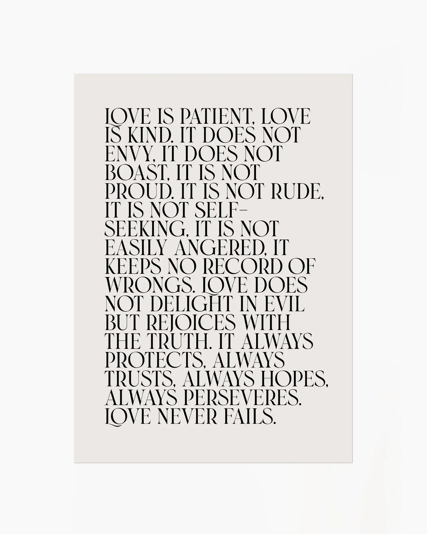 Text poster with philosophical quote on a white background