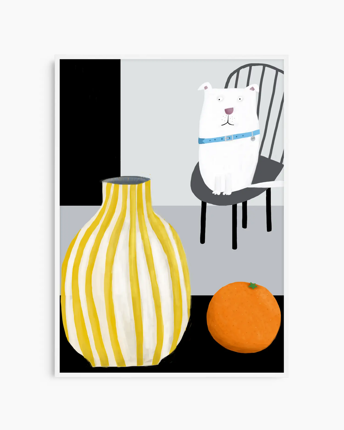 Grappige Witte Hond Poster