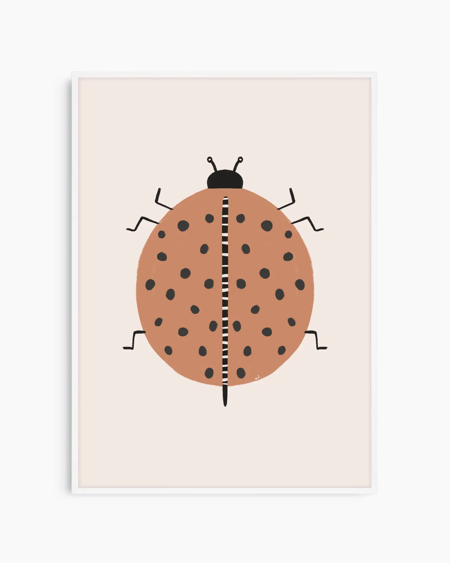 Illustration of a ladybug on a beige background