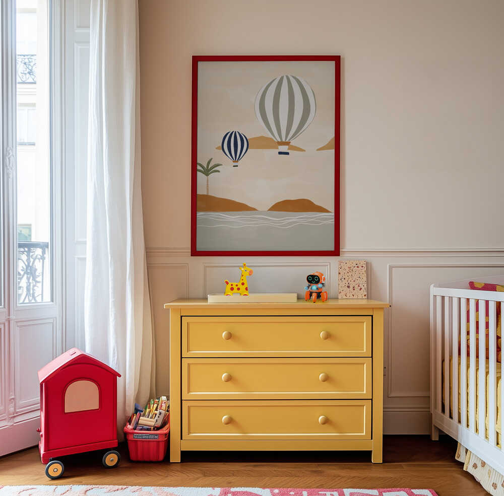 Luchtballonnen in de woestijn Poster