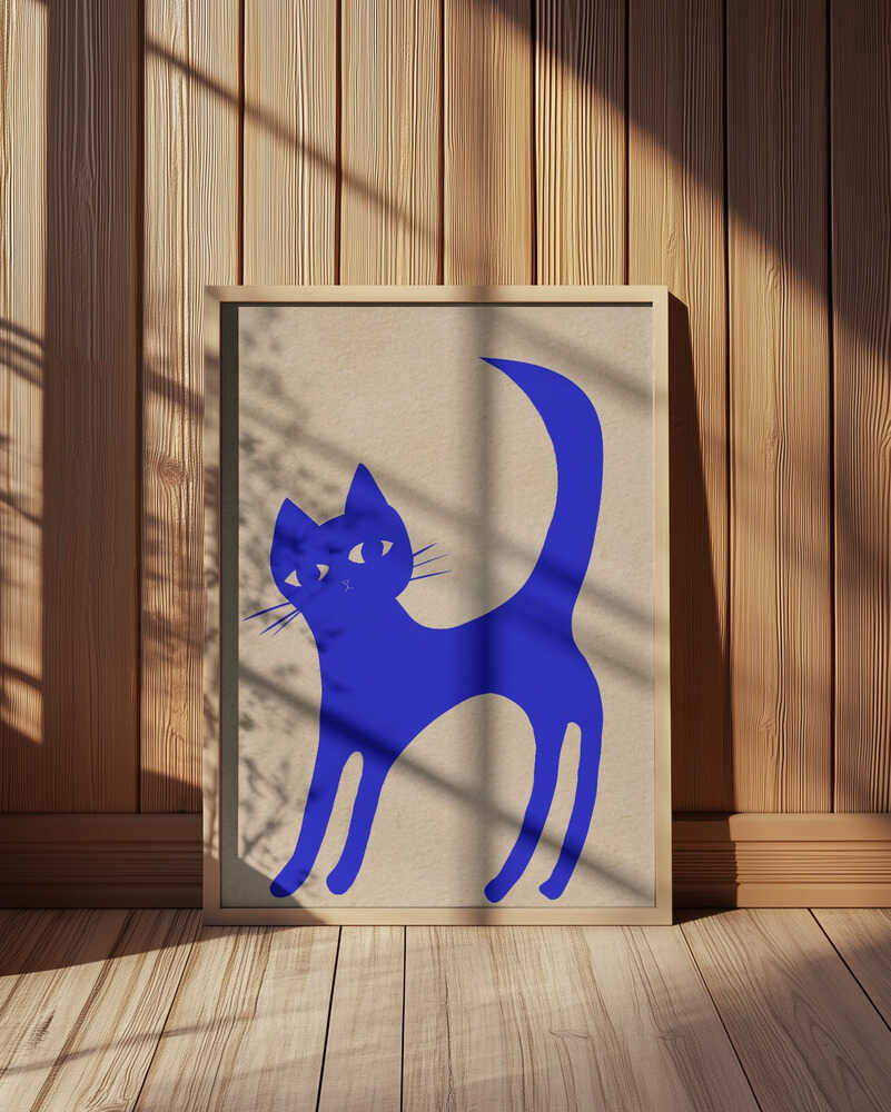 Lichtgevende Blauwe Kat Poster