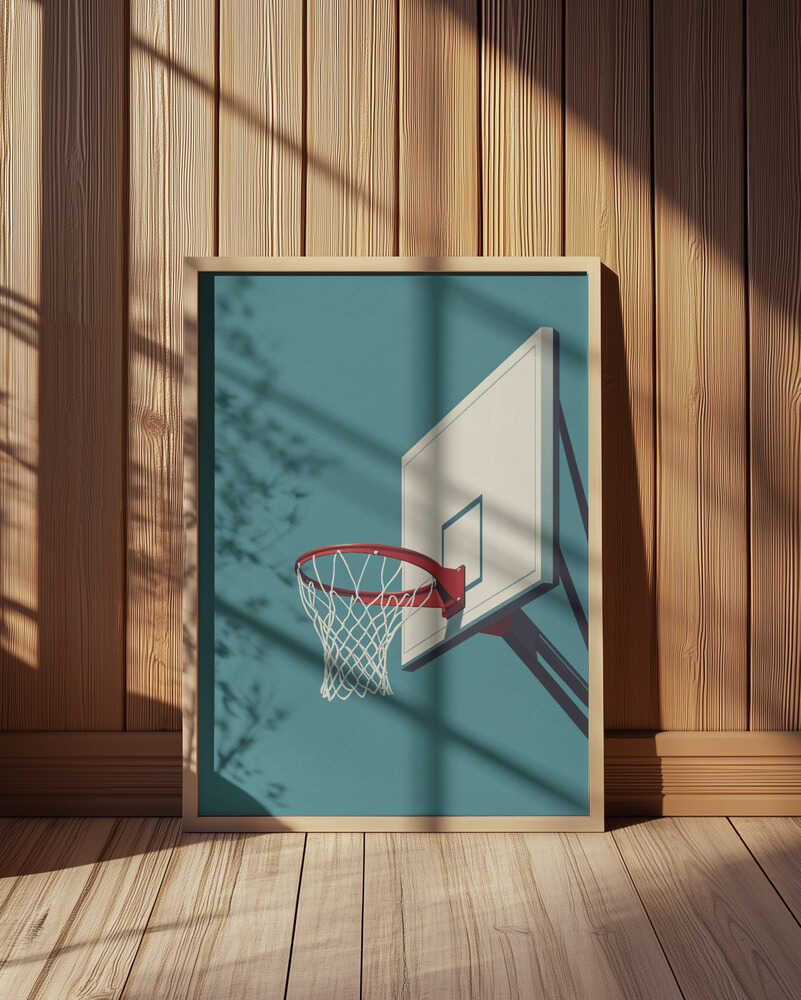 Children's poster of a basketball hoop