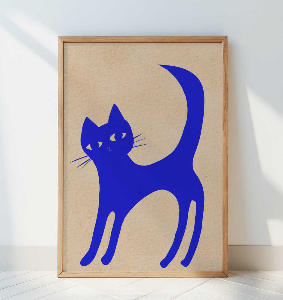 Lichtgevende Blauwe Kat Poster