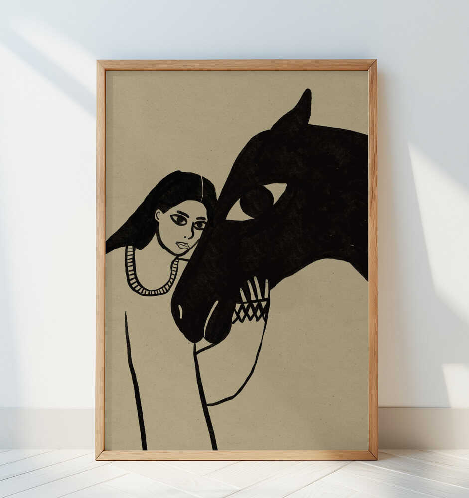 Vrouw en Paard Poster