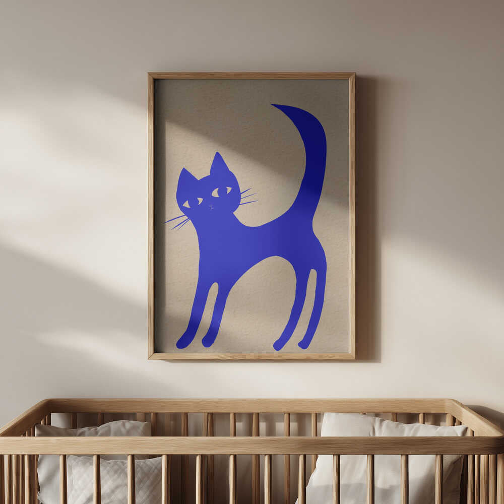 Lichtgevende Blauwe Kat Poster